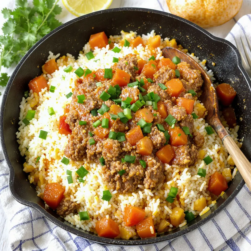 Ground Beef and Rice Skillet Recipe