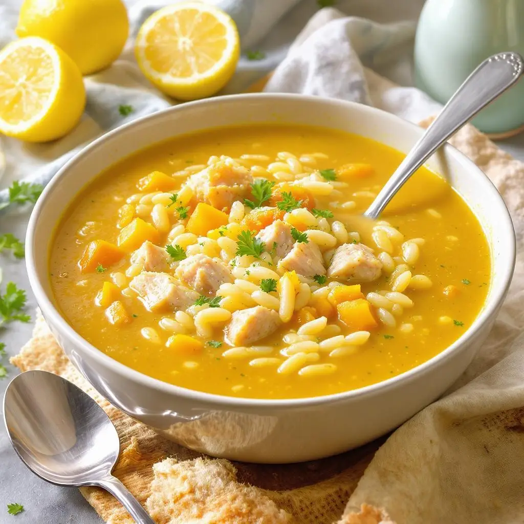 Lemony Chicken & Orzo Soup