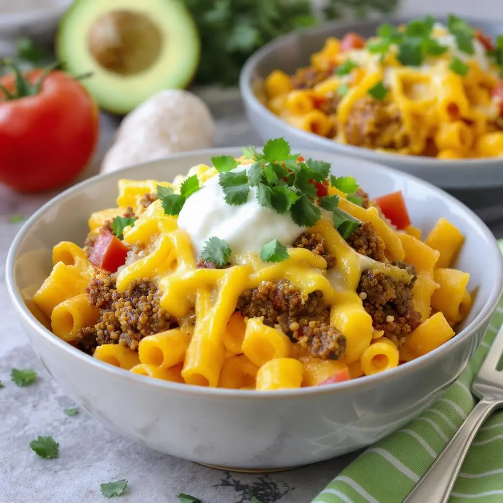 cheesy beef taco pasta
