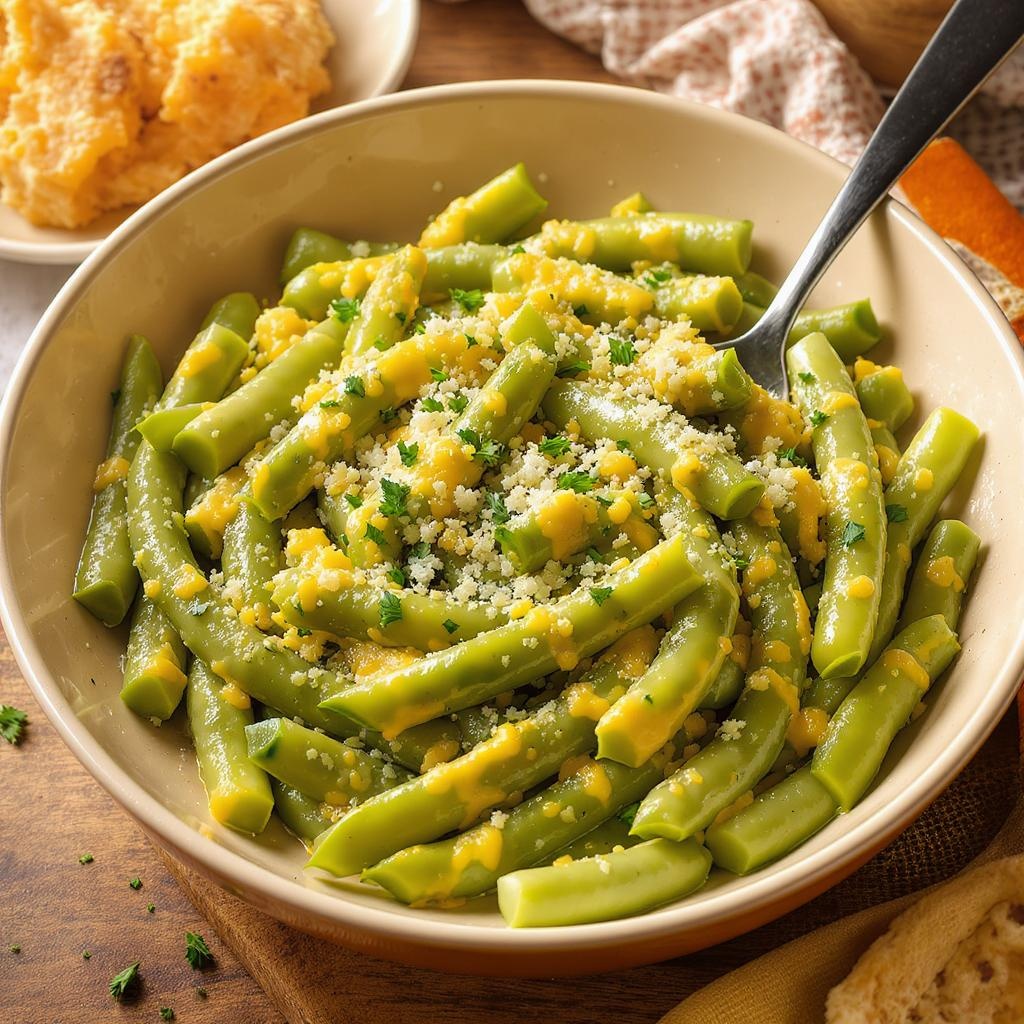 cheesy green beans