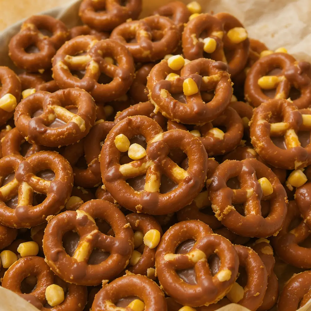 Chocolate-Candy Corn Pretzel Bites Recipe