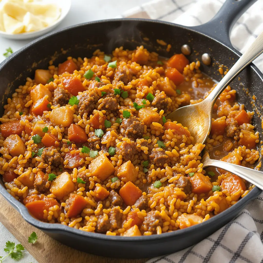 Ground Beef and Rice Skillet Recipe Recipe