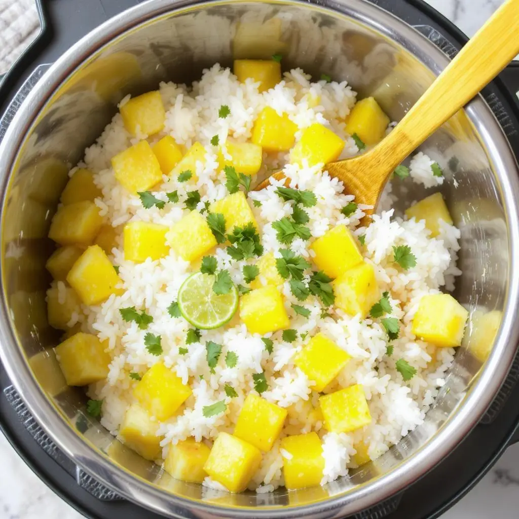 Instant Pot Pineapple Coconut Lime Rice Recipe