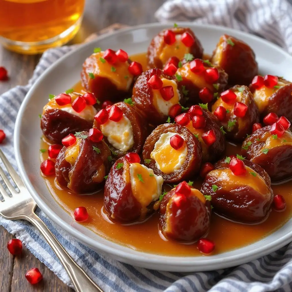 Mascarpone Stuffed Dates with Pomegranate and Honey Recipe