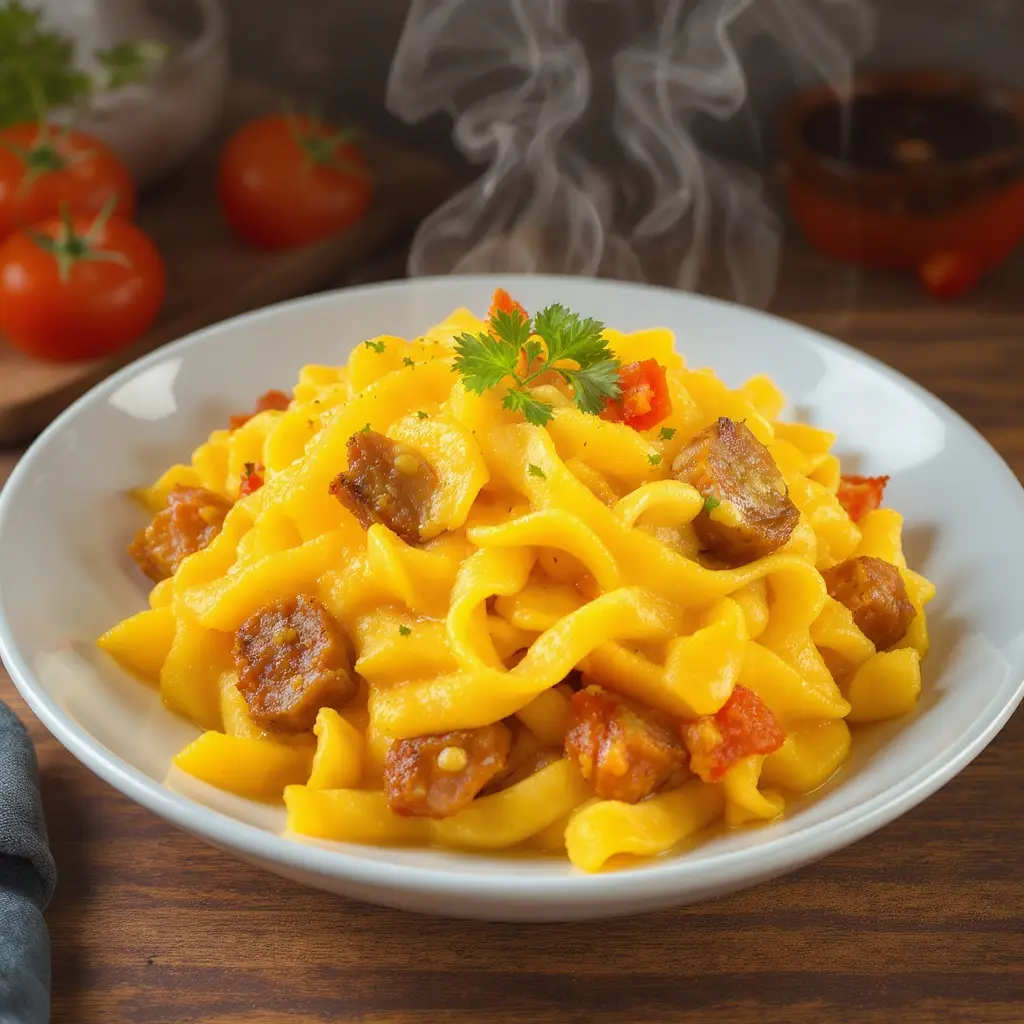 cheesy egg noodles Recipe