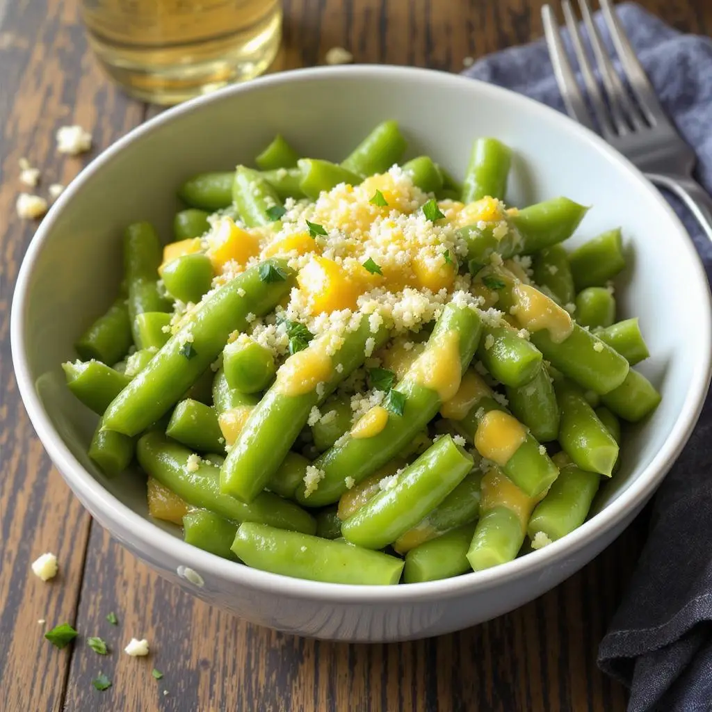 cheesy green beans Recipe
