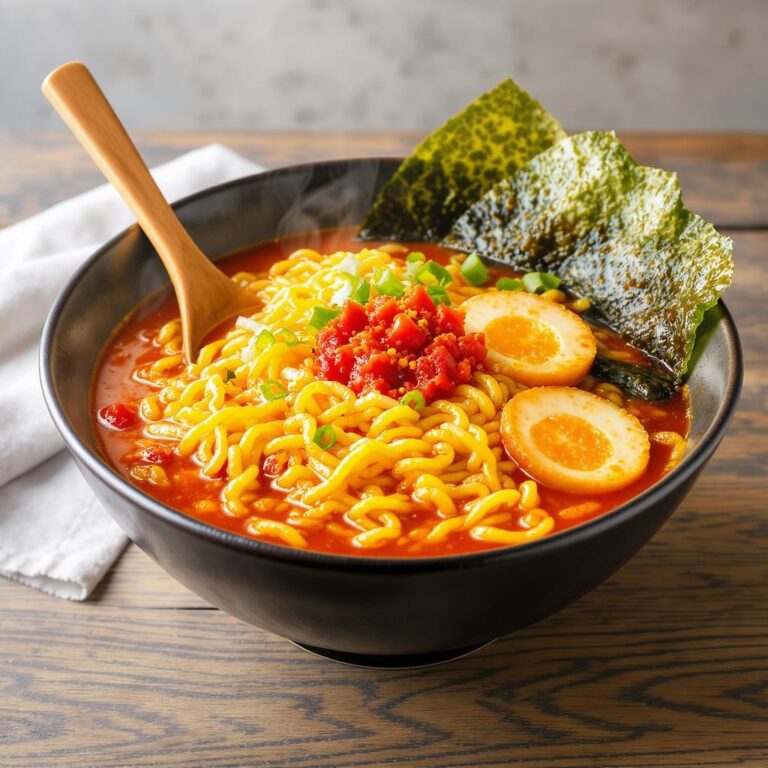 cheesy spicy ramen Recipe