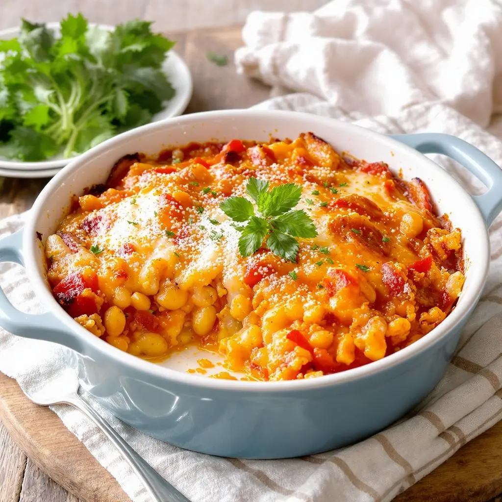 cheesy white bean tomato bake Recipe