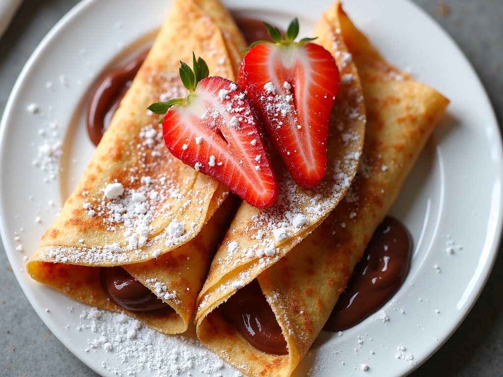 Nutella Crepes with Strawberries