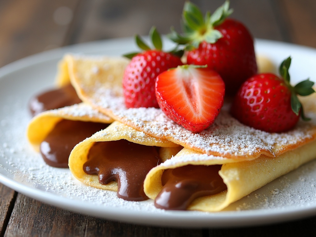 Nutella Crepes with Strawberries