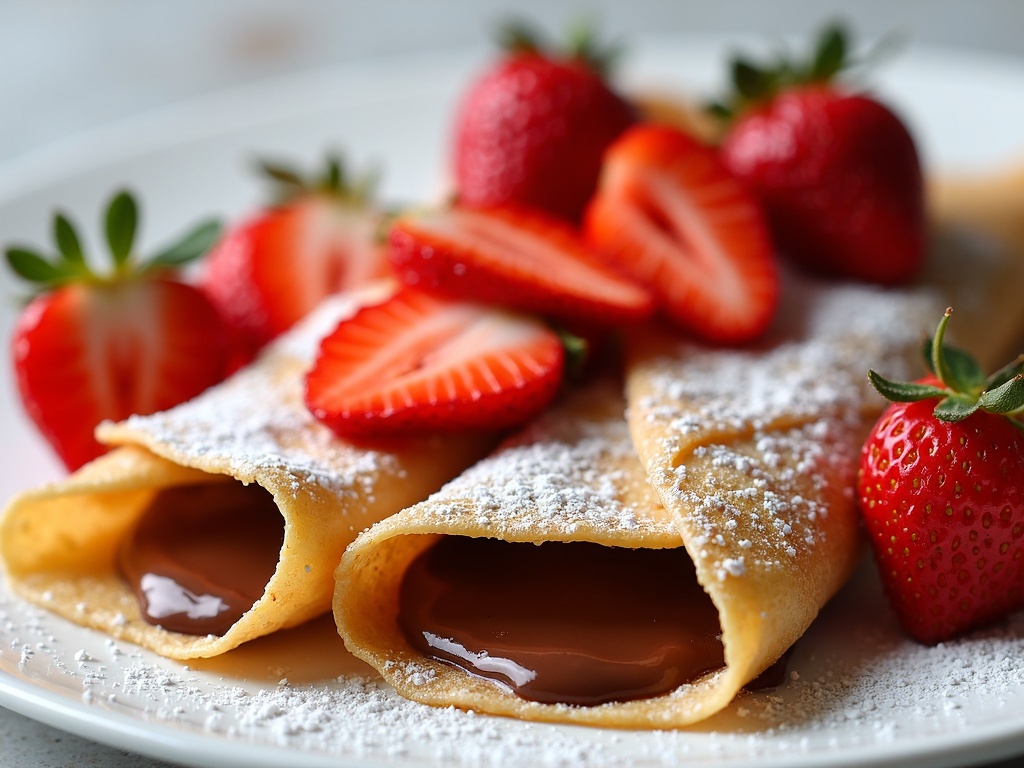 Nutella Crepes with Strawberries